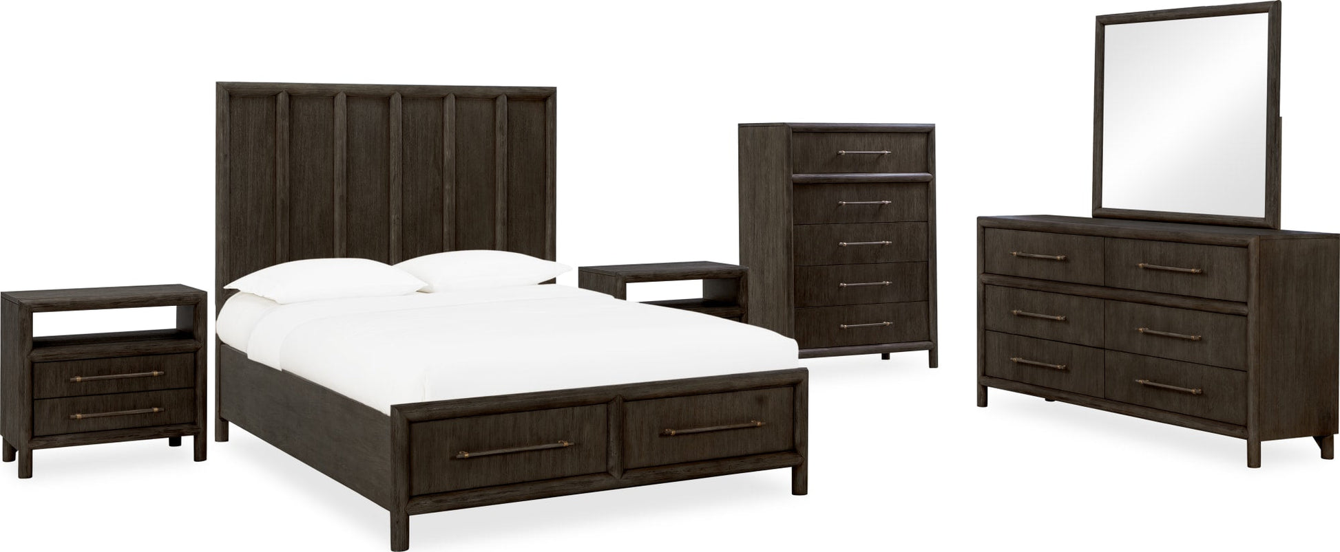 Dorsey Basalt Grey Two Drawer USB - Ornate Home