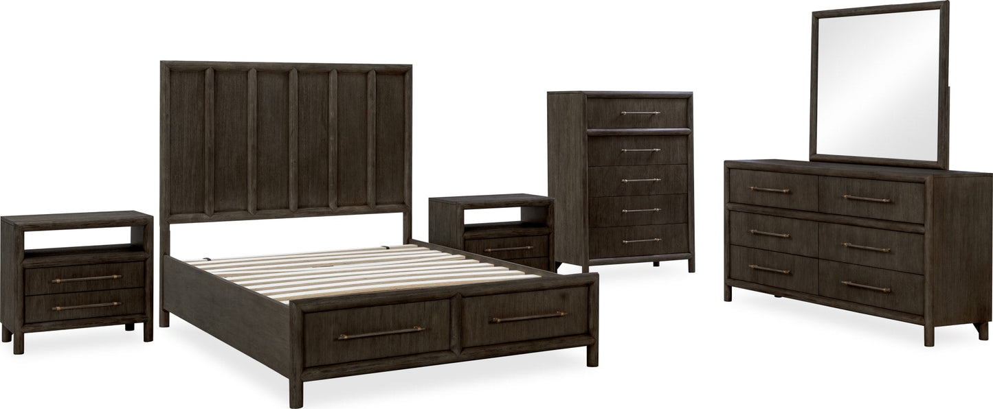 Dorsey Basalt Grey Two Drawer USB - Ornate Home