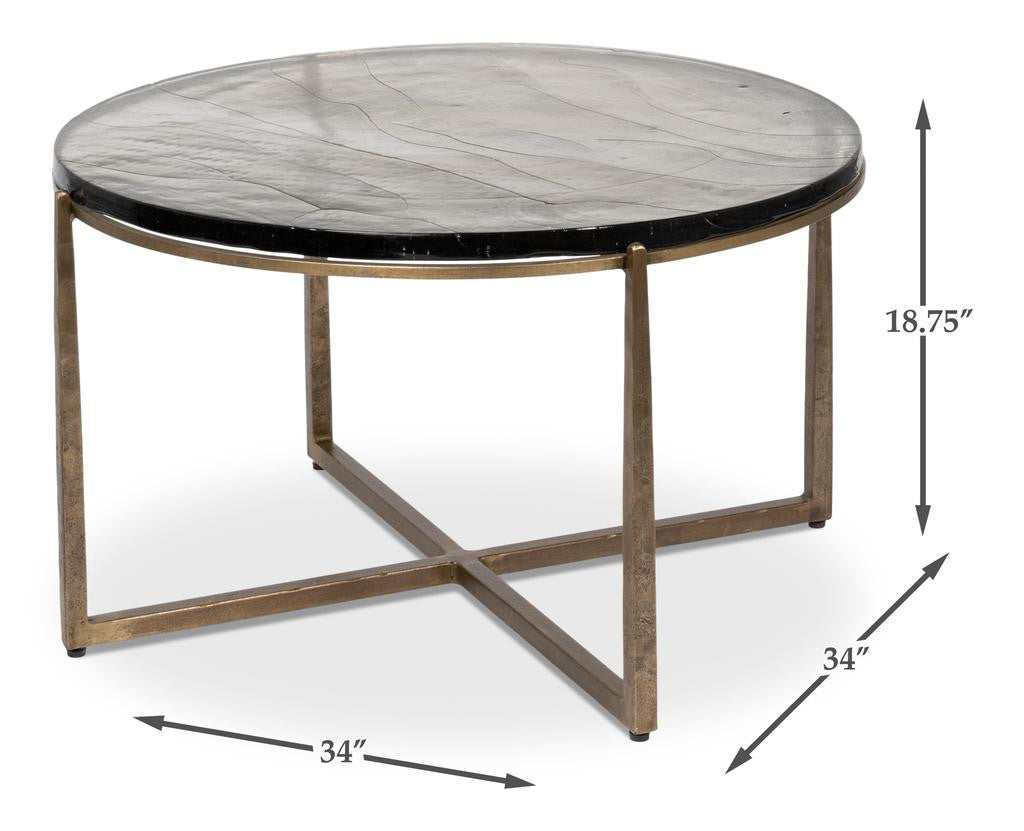 Dorsey Bronze Round Coffee Table - Ornate Home