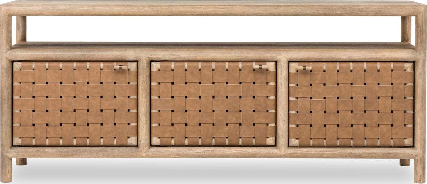 Dorsey Granola 72W Woven Entertainment Console - Ornate Home