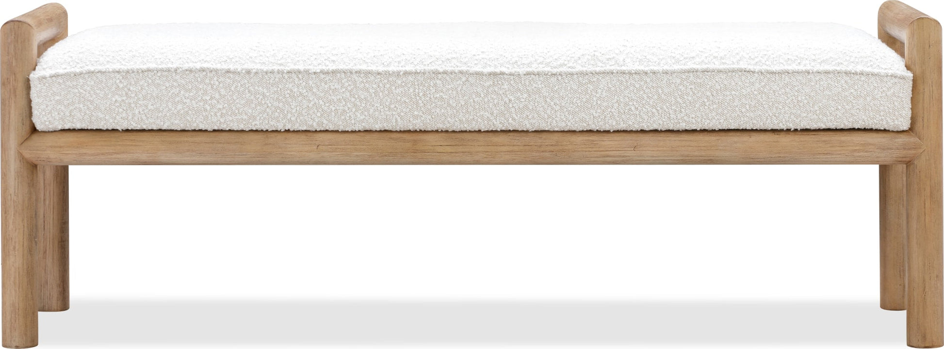 Dorsey Granola/Ricotta Boucle Upholstered Wooden Bench - Ornate Home