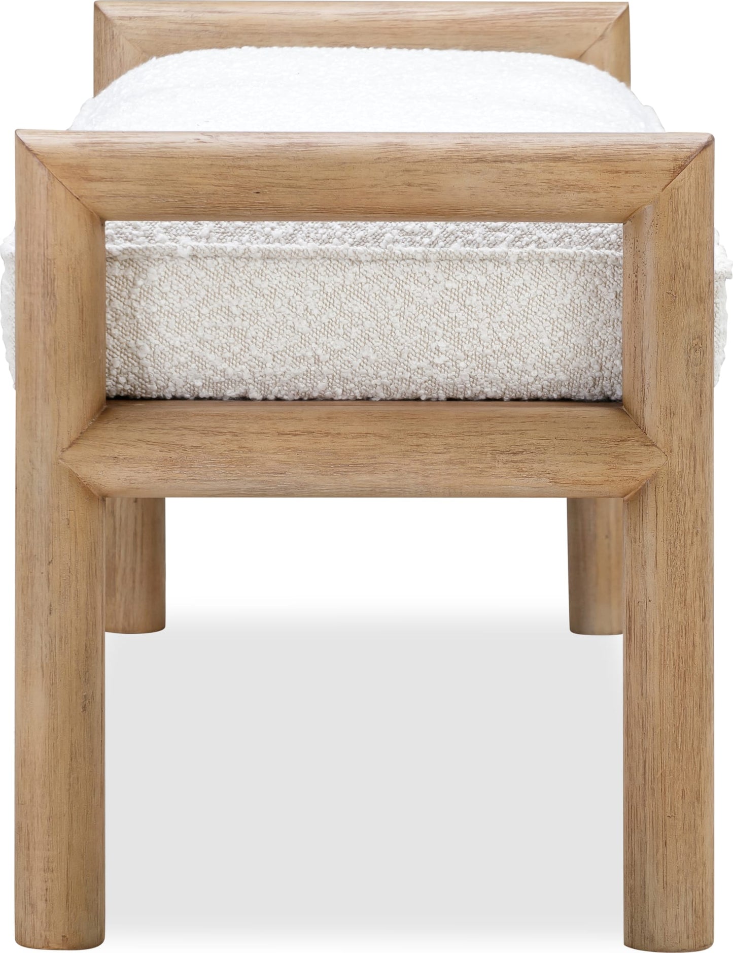 Dorsey Granola/Ricotta Boucle Upholstered Wooden Bench - Ornate Home
