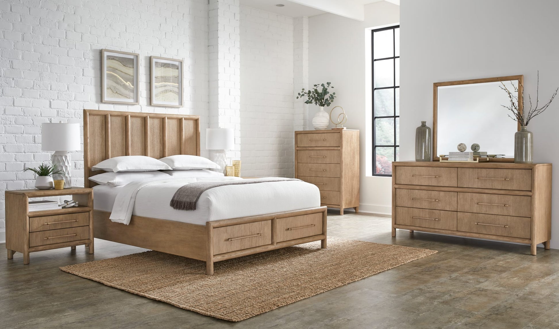 Dorsey Granola Two Drawer USB-charging Nightstand in Granola - Ornate Home