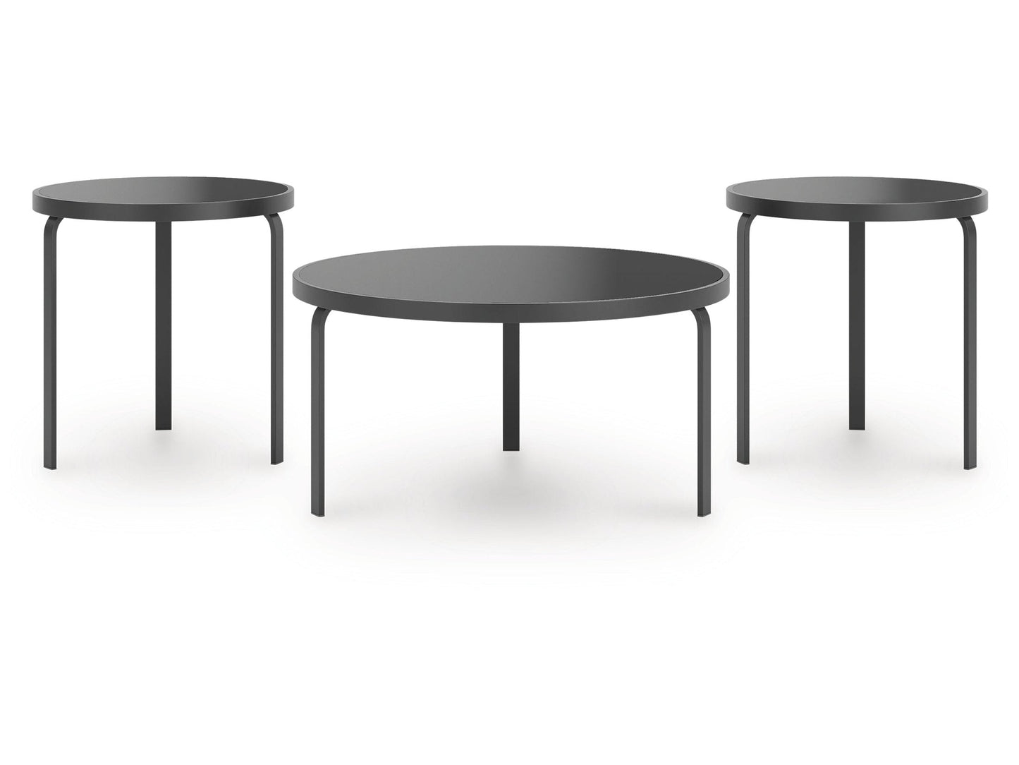 Dorylin Black Occasional Table Set (Set of 3)- Viva Furn