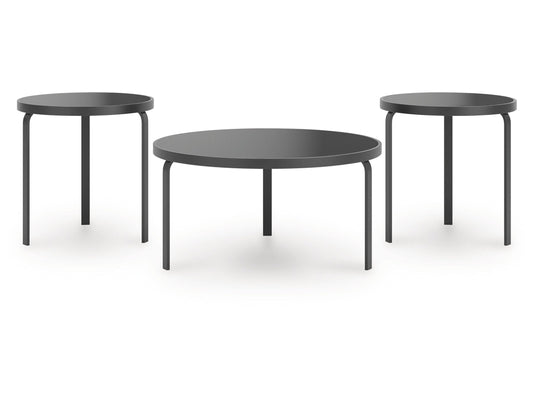 Dorylin Black Occasional Table Set (Set of 3)- Viva Furn