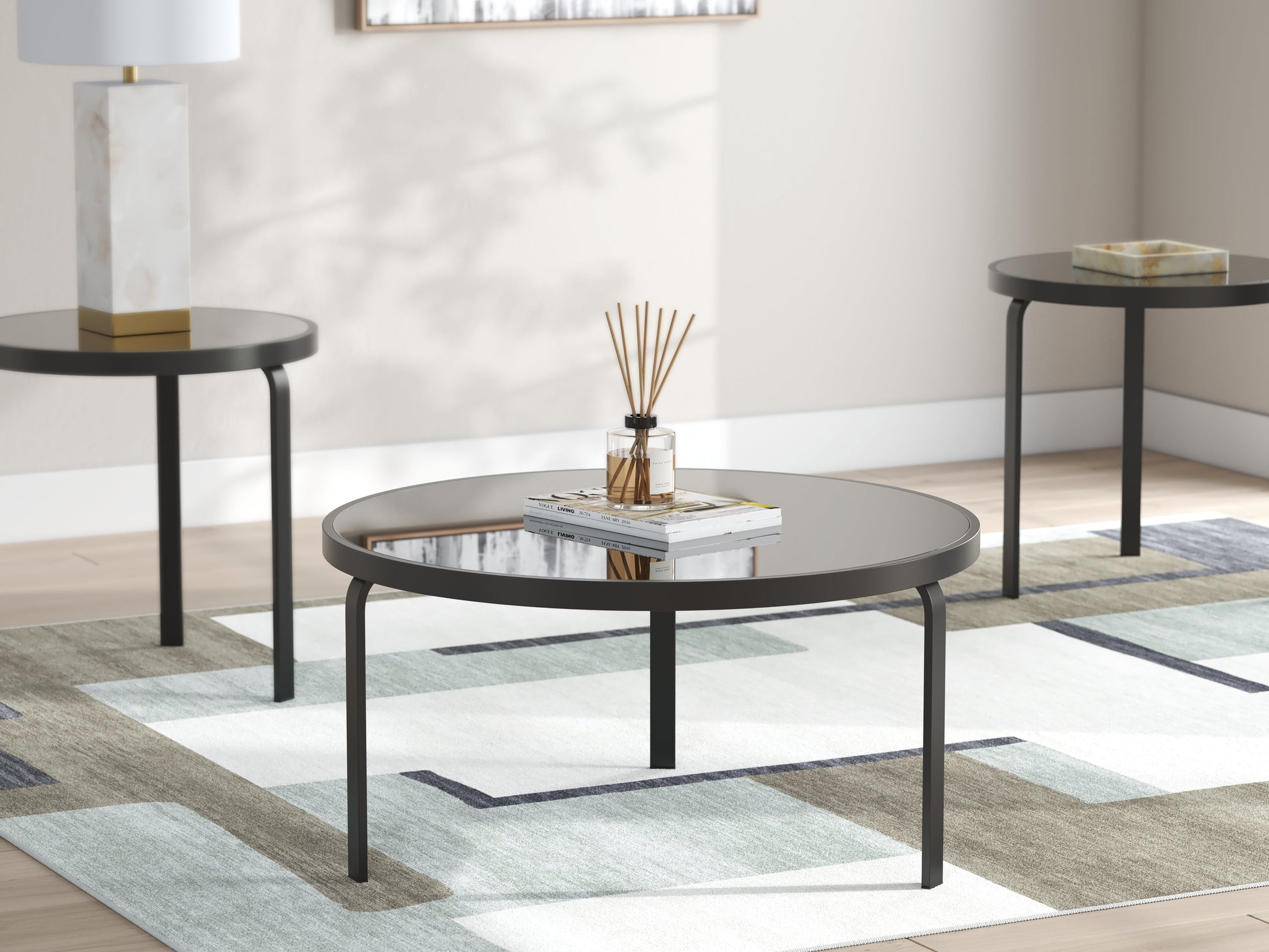 Dorylin Black Occasional Table Set (Set of 3)- Viva Furn