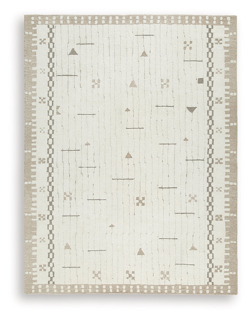 Dot Cream/Brown/Taupe Large Rug- Viva Furn