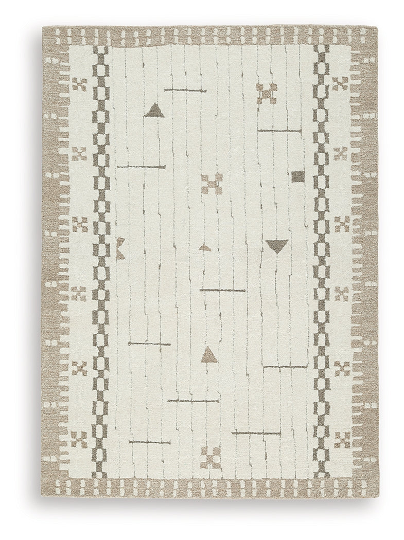 Dot Cream/Brown/Taupe Medium Rug- Viva Furn