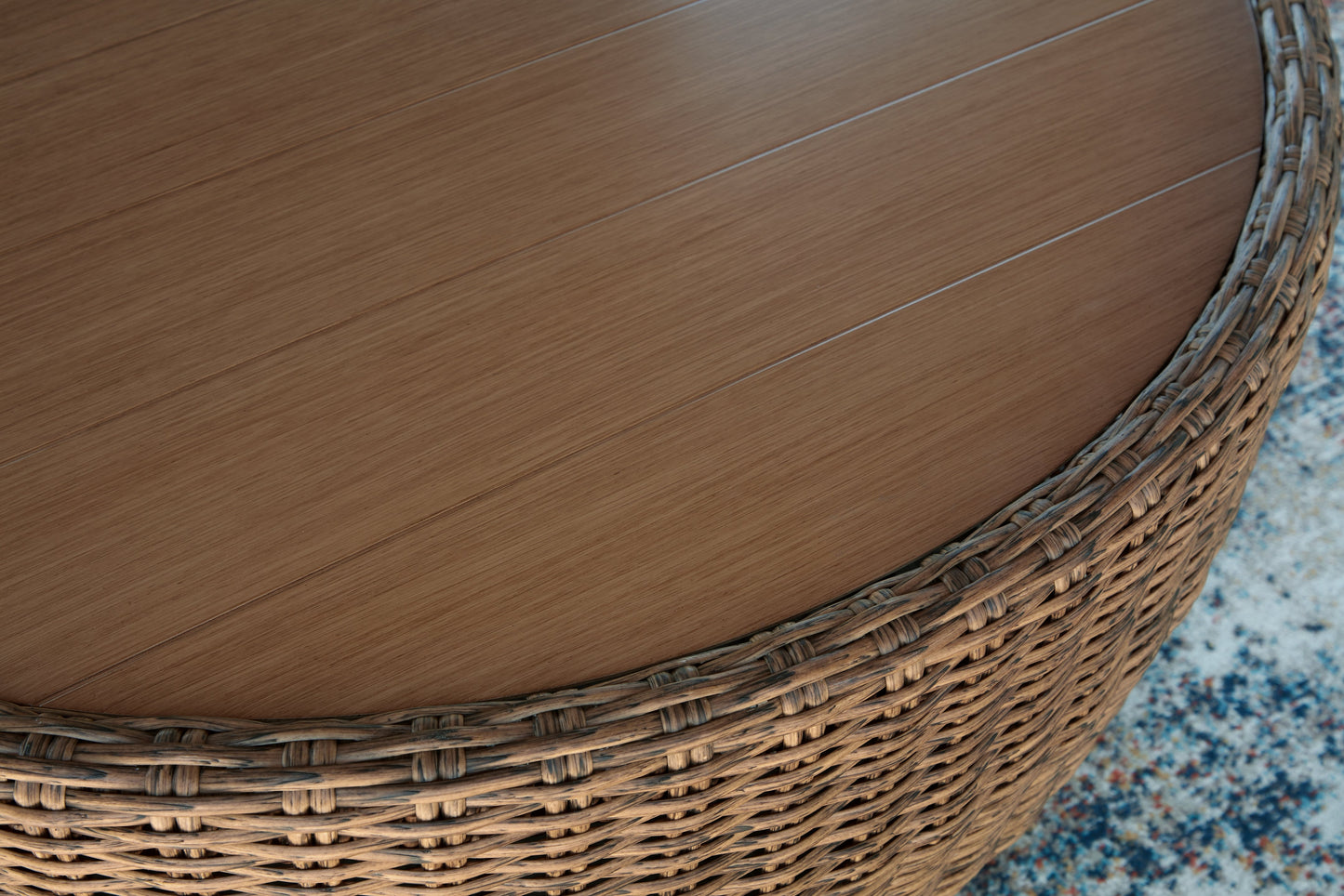Double Point Beige Round Cocktail Table- Viva Furn