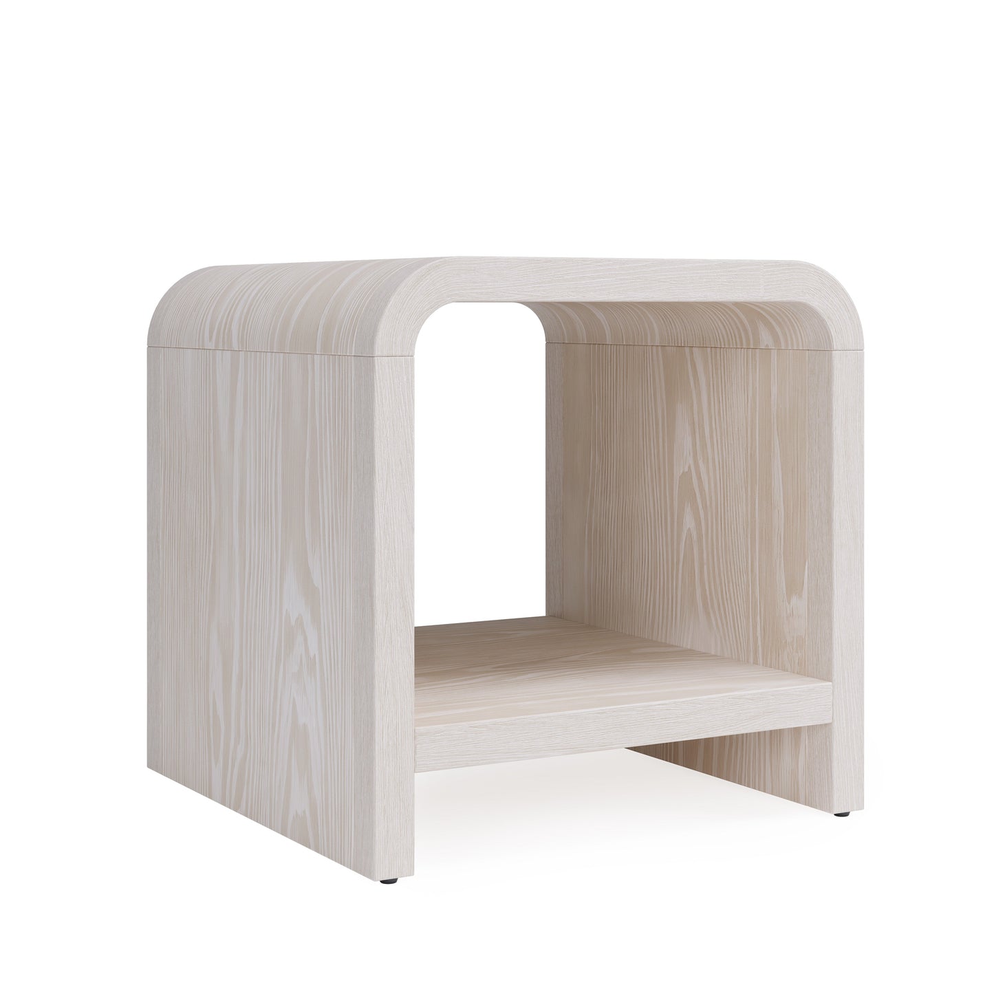Drake Ash Wood Side Table in Sugar - Ornate Home