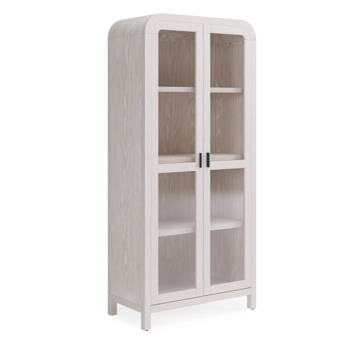 Drake Glass Door Wooden Bookcase in Sugar - Ornate Home