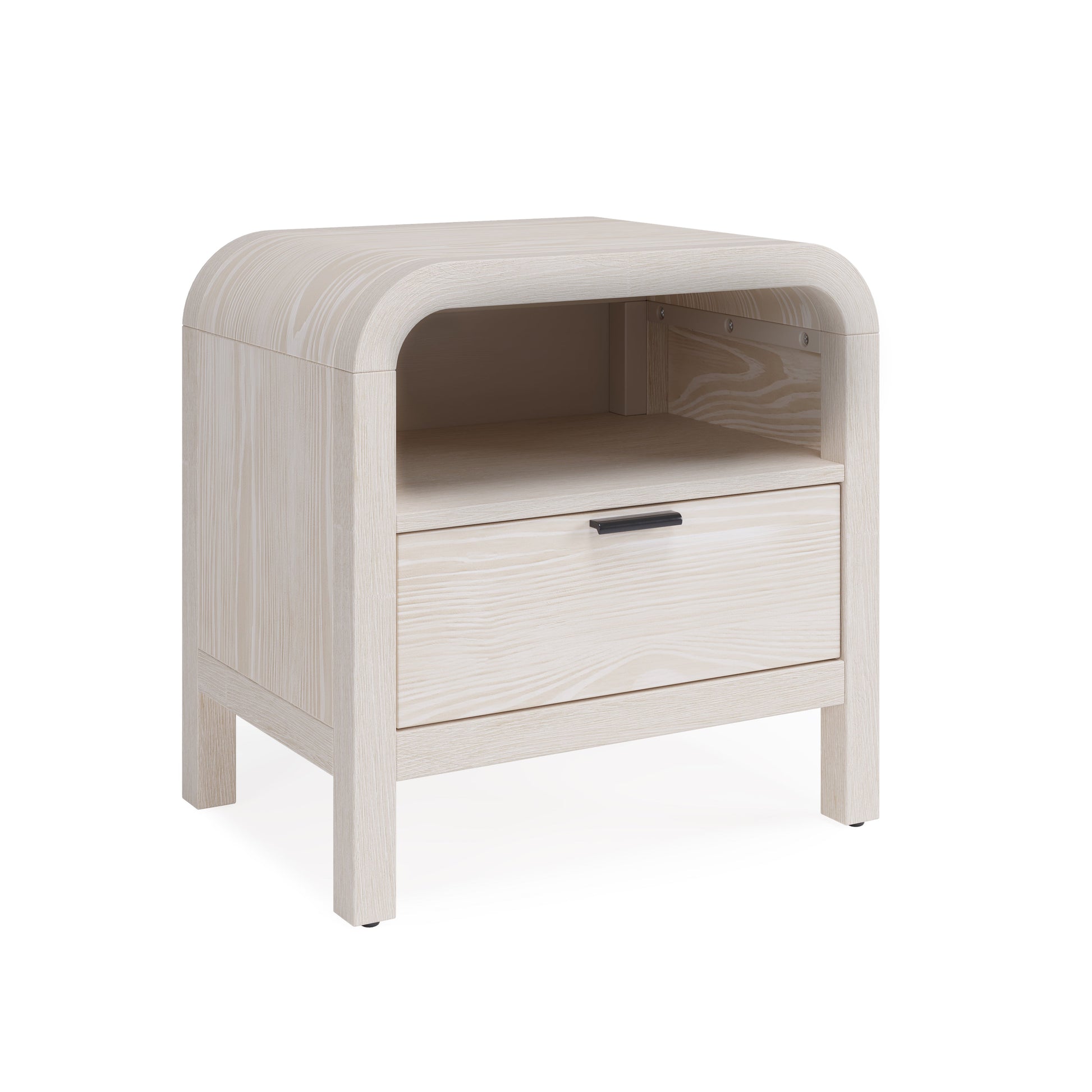 Drake One Drawer One Shelf USB-Charging Nightstand in Sugar - Ornate Home