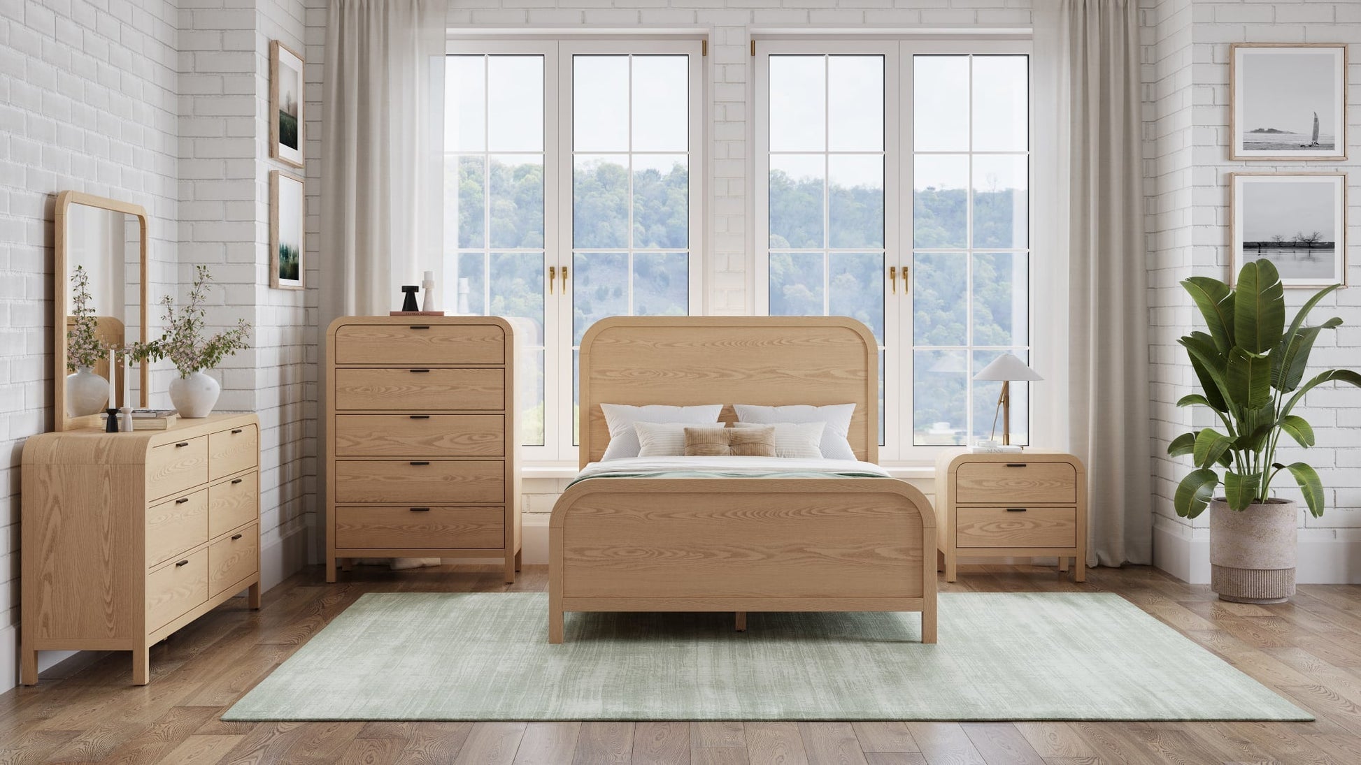 Drake Timber Two Drawer Nightstand W/USB - Ornate Home