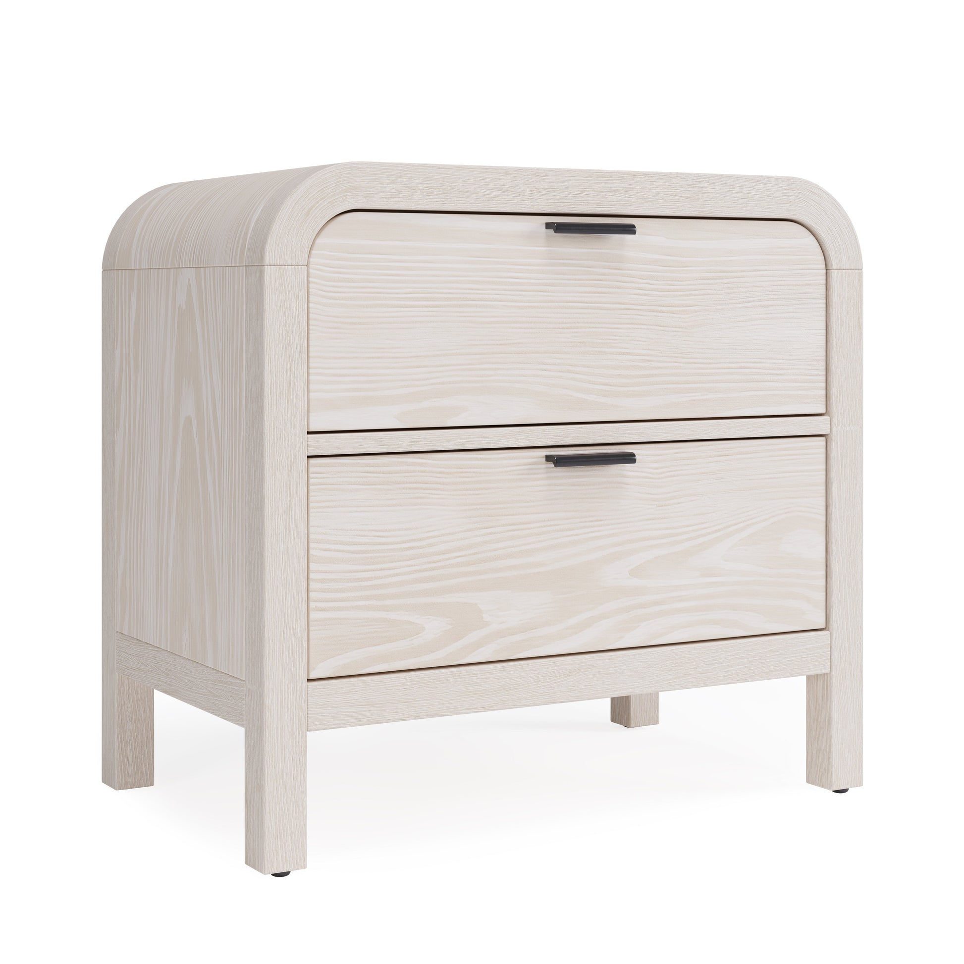 Drake Two Drawer USB-Charging Nightstand in Sugar - Ornate Home