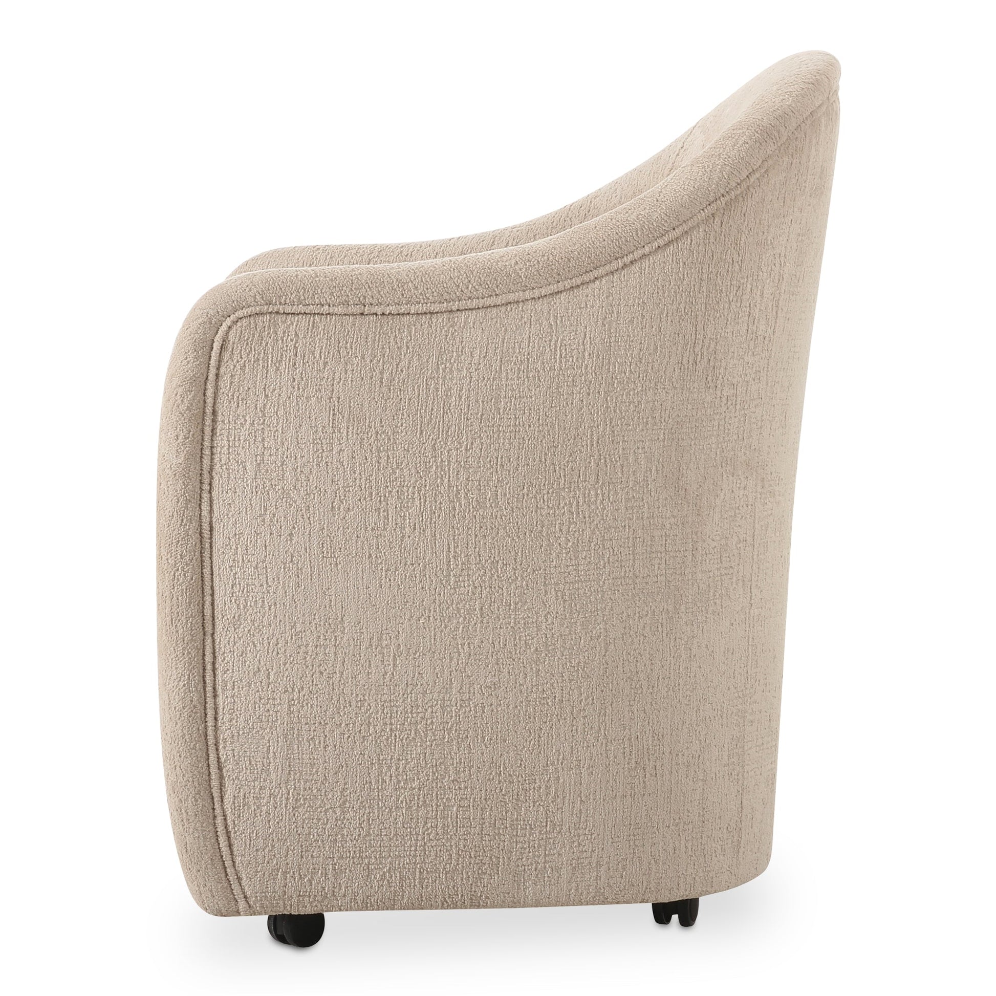 Drava Beige Rolling Dining Chair - Ornate Home