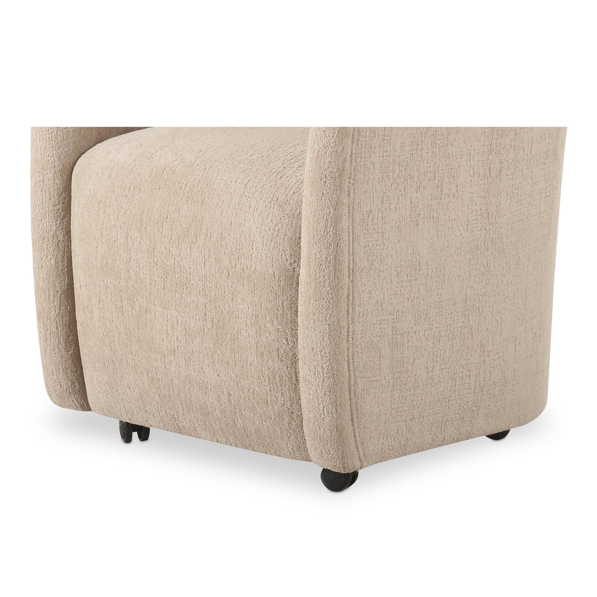 Drava Beige Rolling Dining Chair - Ornate Home