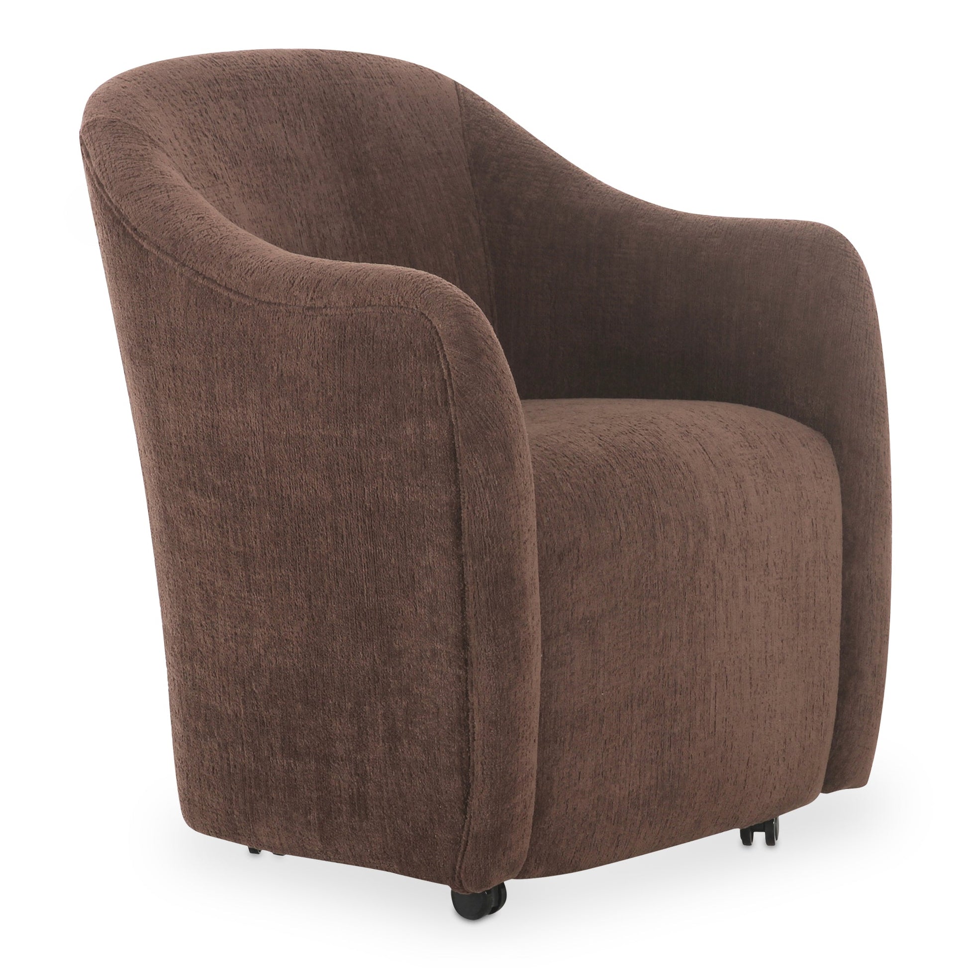 Drava Dark Brown Rolling Dining Chair - Ornate Home
