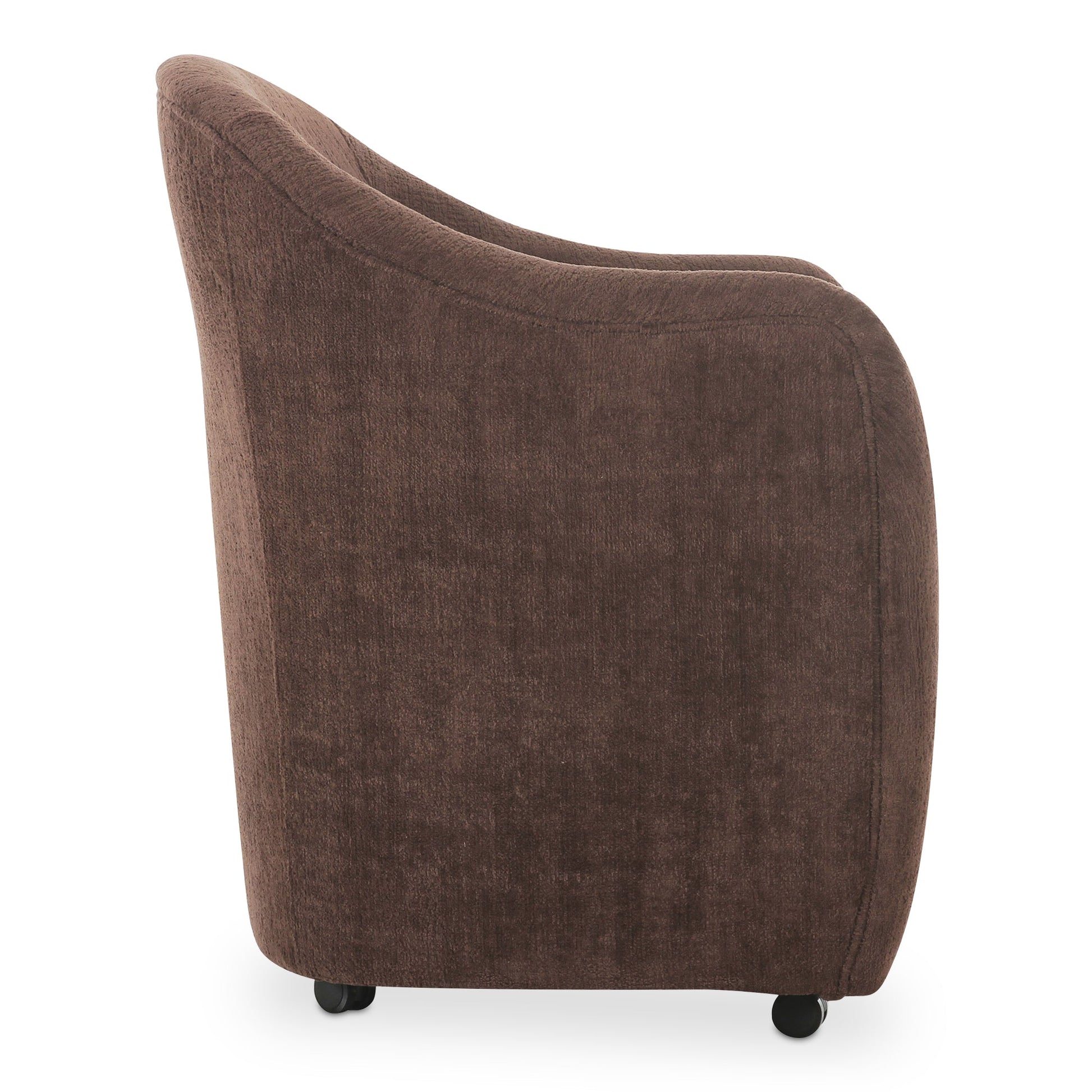 Drava Dark Brown Rolling Dining Chair - Ornate Home