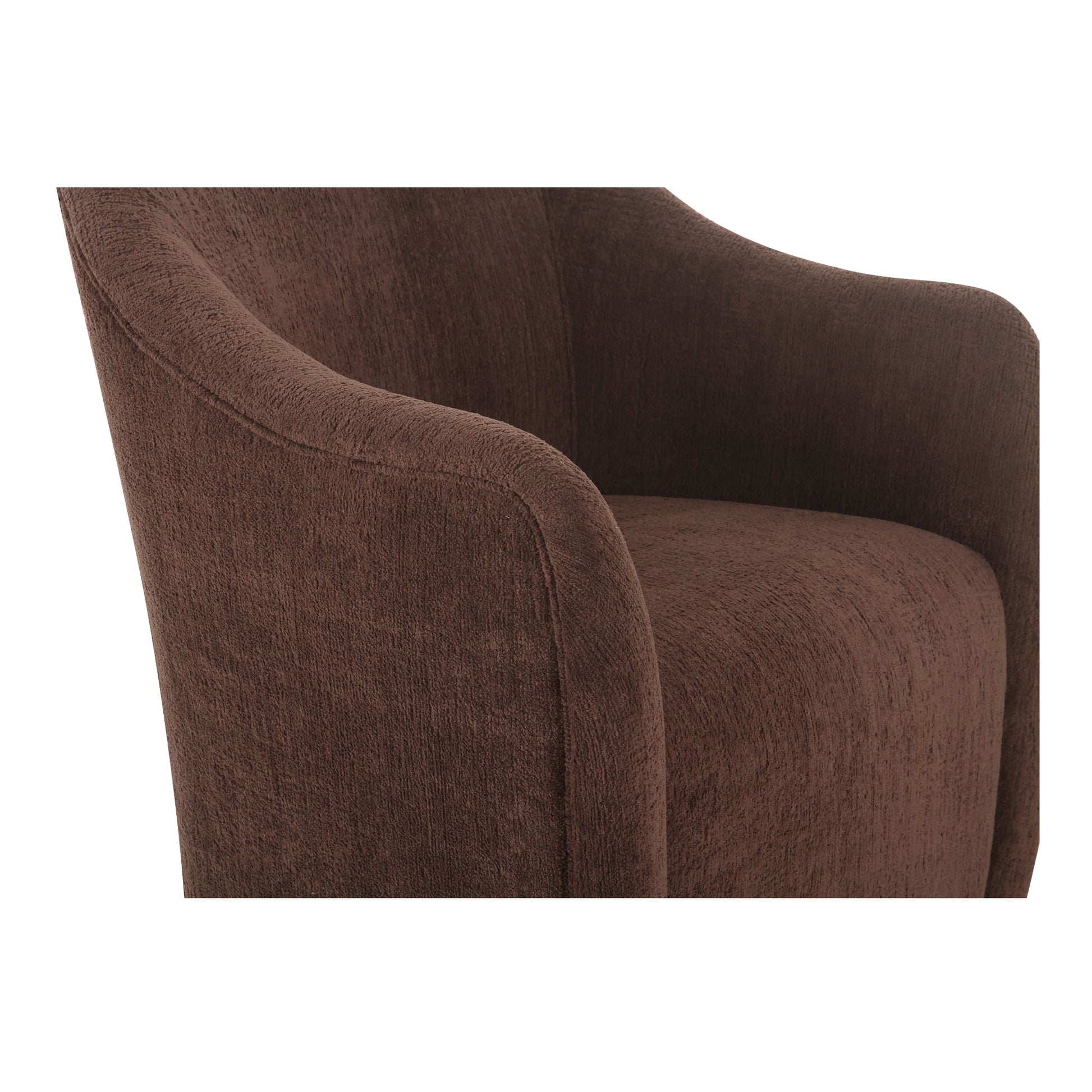 Drava Dark Brown Rolling Dining Chair - Ornate Home