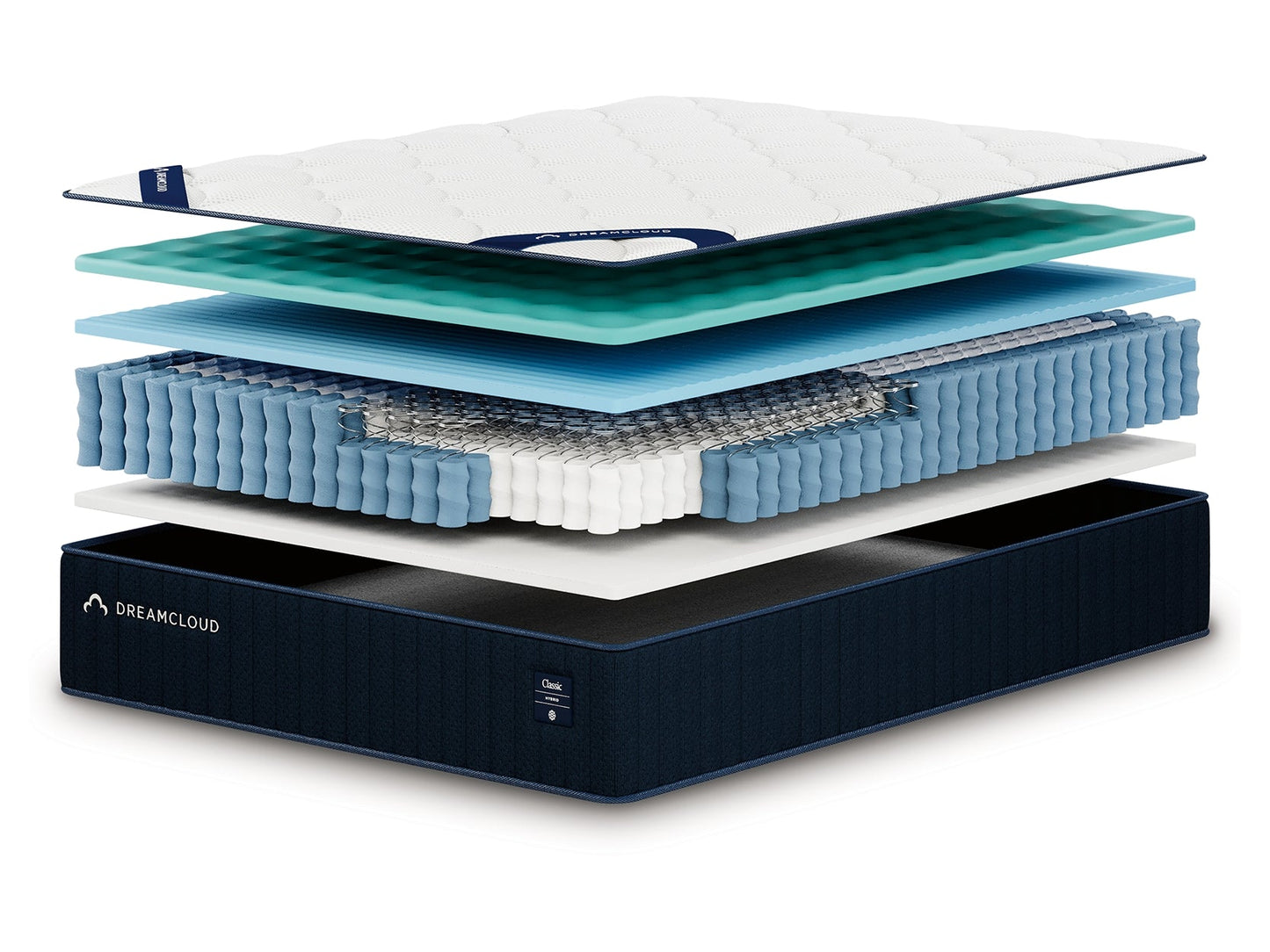 DreamCloud Classic Hybrid Firm White Full Mattress- Viva Furn