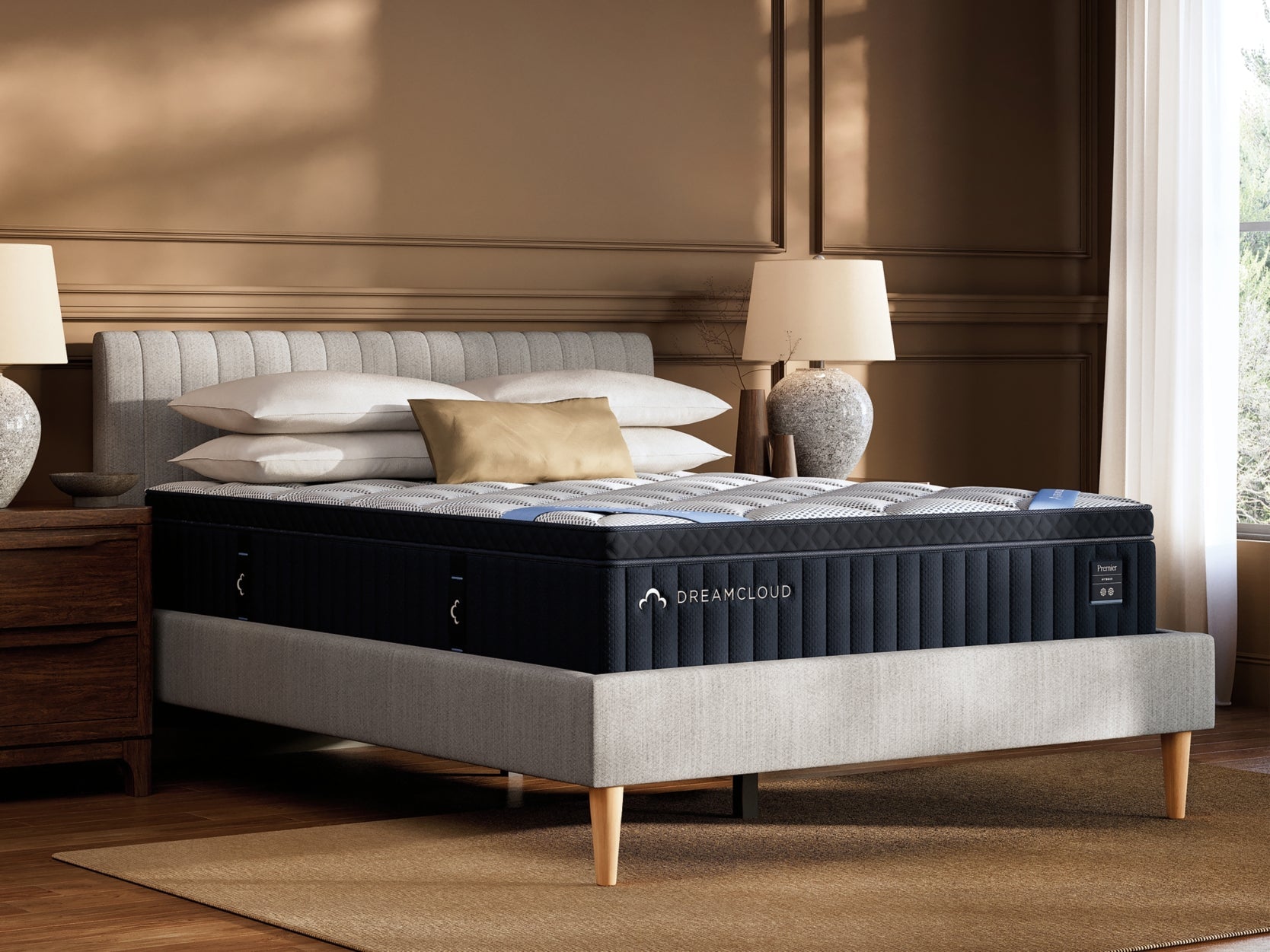 DreamCloud Premier Hybrid Medium White Queen Mattress- Viva Furn