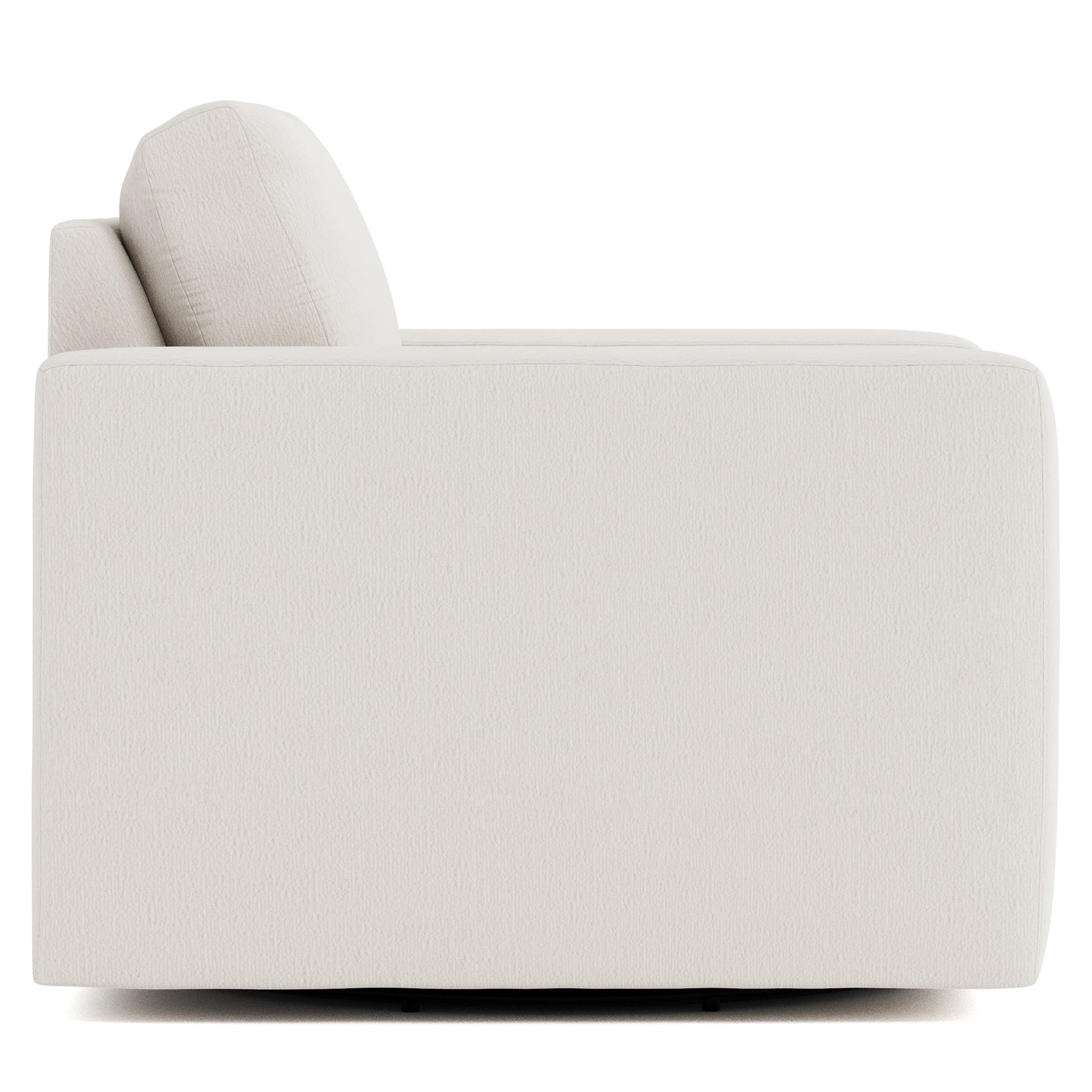 Drew White/Cream Fabric Swivel Chair - Ornate Home