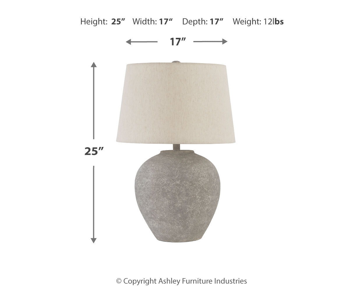 Dreward Distressed Gray Table Lamp (Set of 2)- Viva Furn