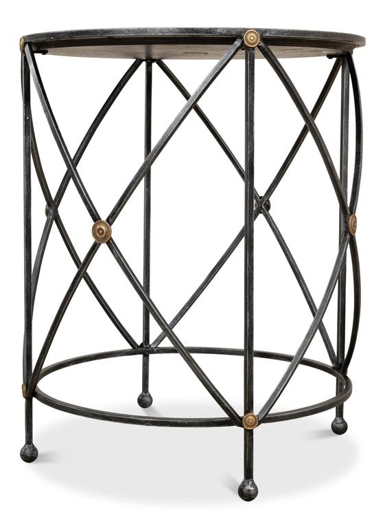 Drum & Fife Grey Lamp Table Marble - Ornate Home