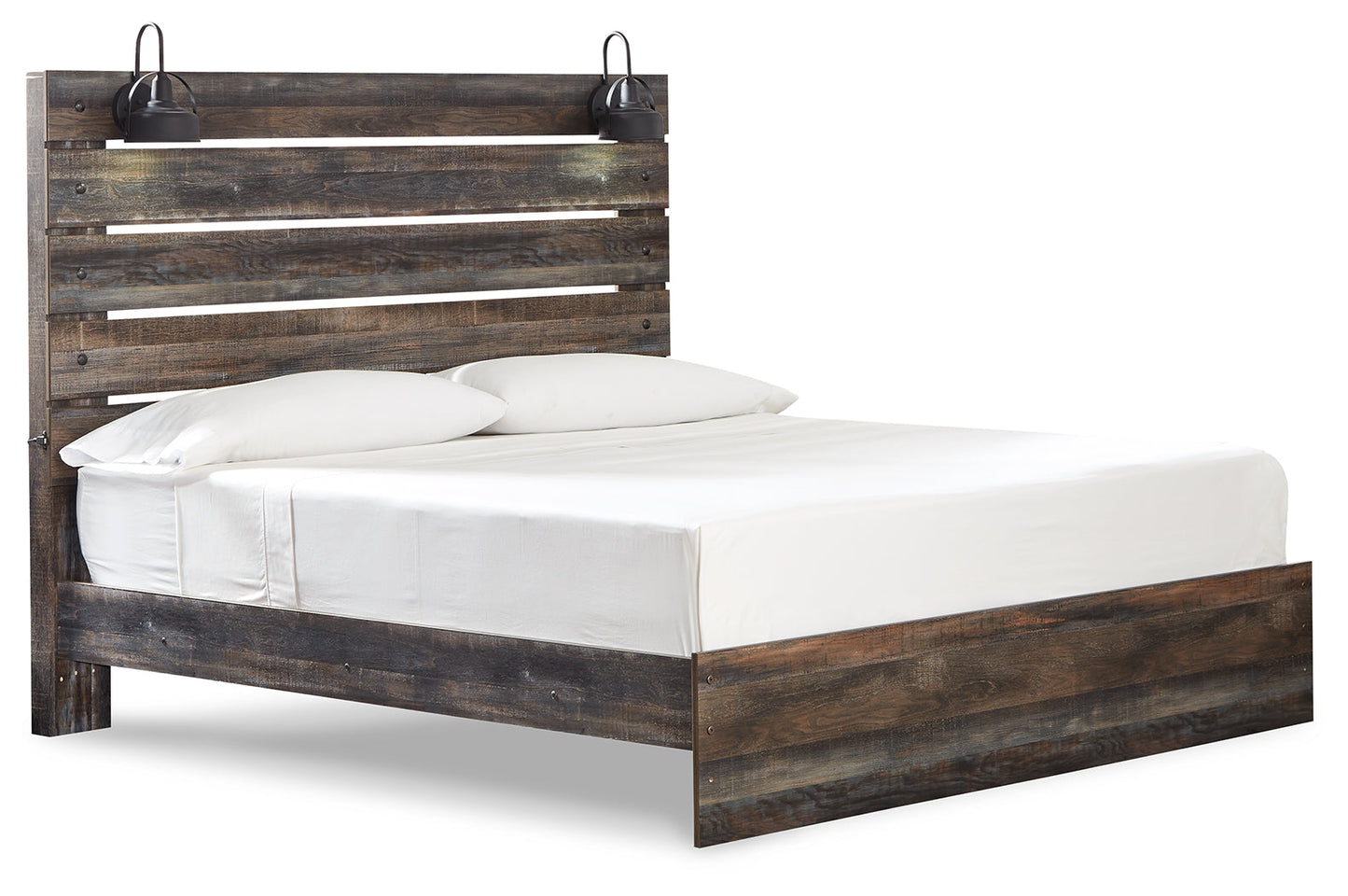 Drystan Multi King Panel Bed & 2 Nightstands- Viva Furn