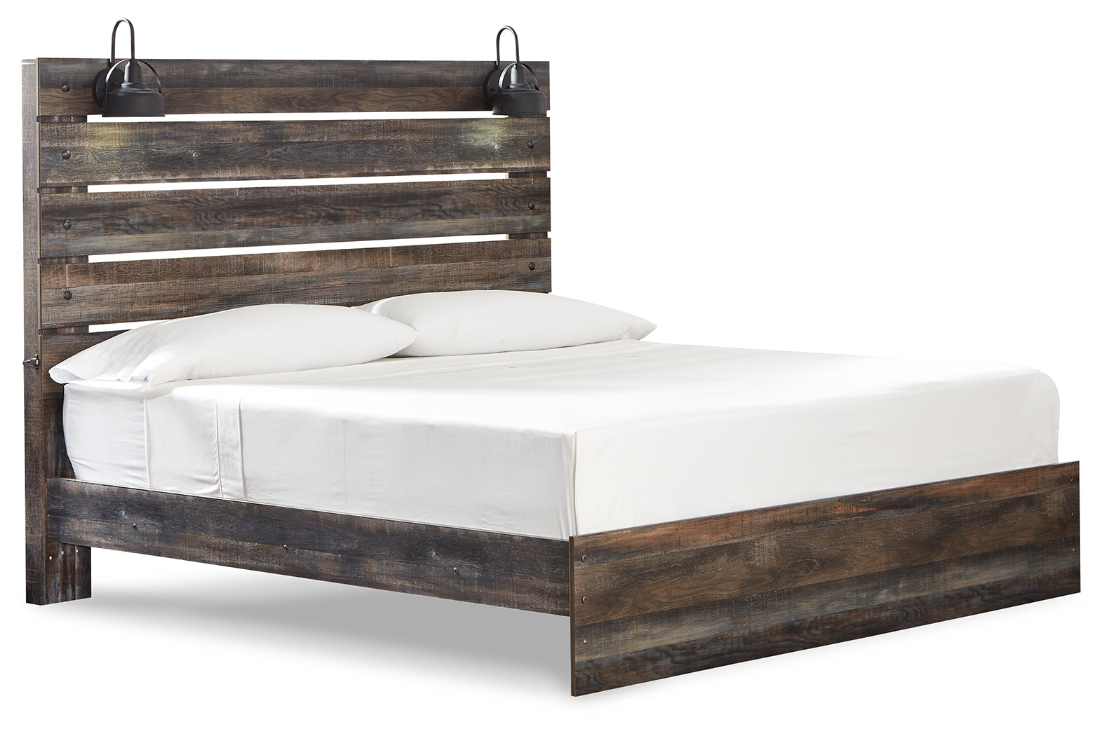 Drystan Multi King Panel Bed & 2 Nightstands- Viva Furn