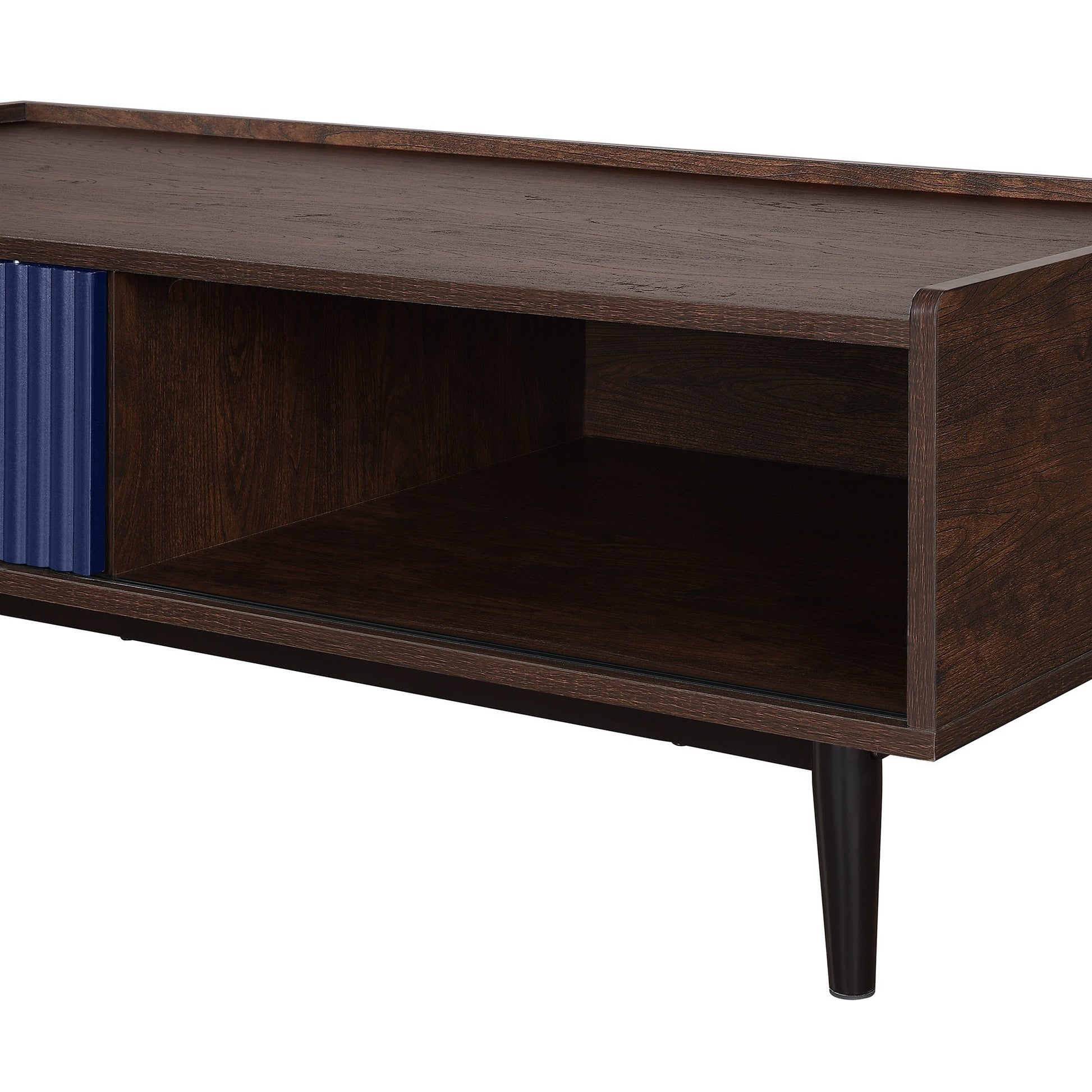 Duane Coffee Table in Dark Brown and Navy Blue - Ornate Home