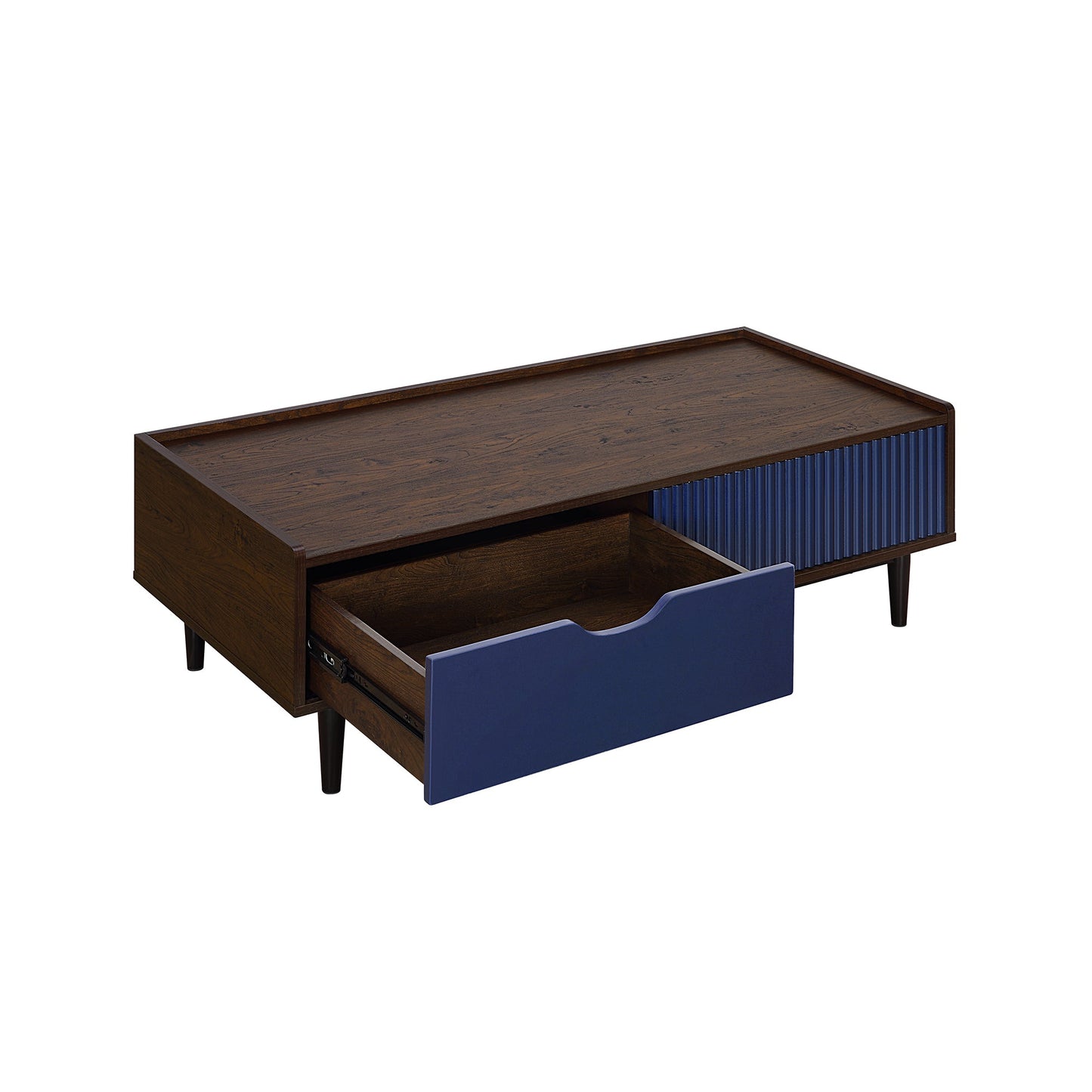 Duane End Table and Coffee Table in Dark Brown and Navy Blue - Ornate Home