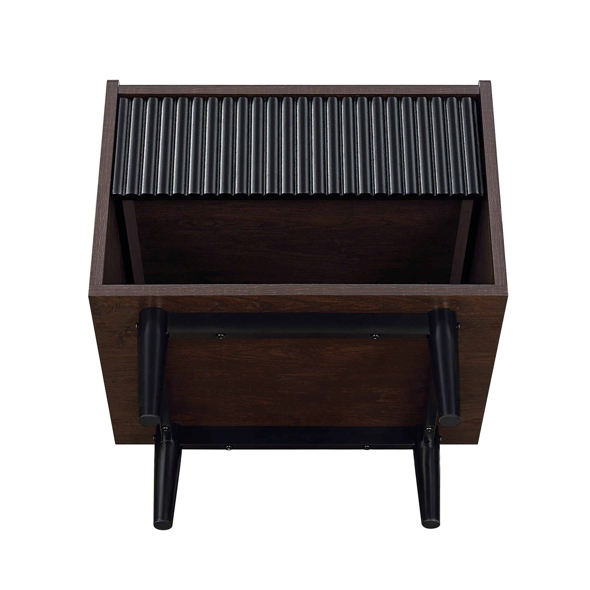Duane Nightstand in Dark Brown and Black - Ornate Home