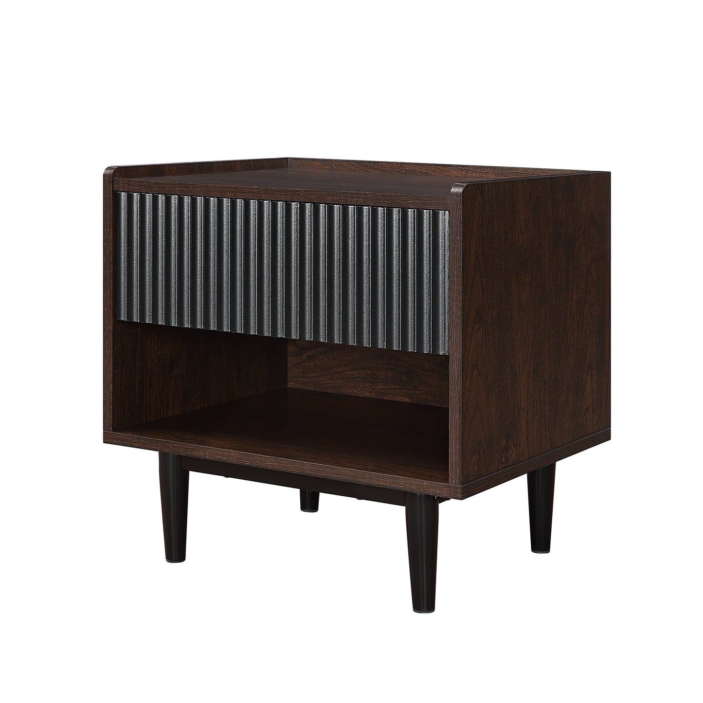Duane Nightstand in Dark Brown and Black (set of 2) - Ornate Home