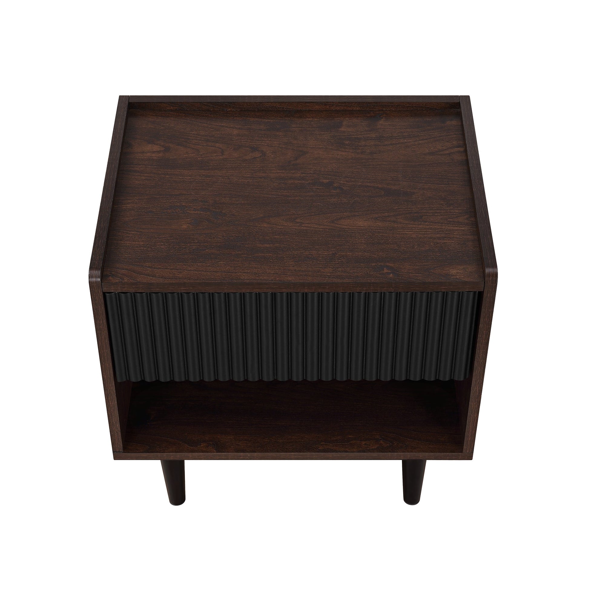 Duane Nightstand in Dark Brown and Black (set of 2) - Ornate Home