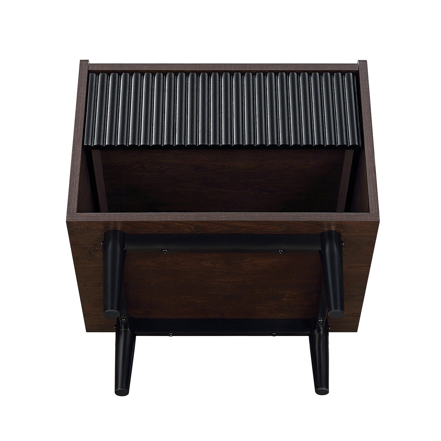 Duane Nightstand in Dark Brown and Black (set of 2) - Ornate Home