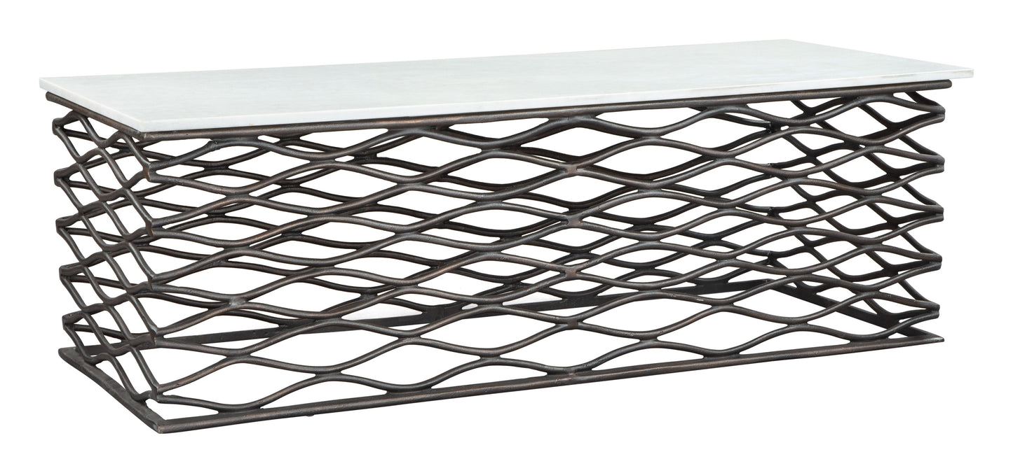 Duchess White & Antique Bronze Coffee Table - Ornate Home