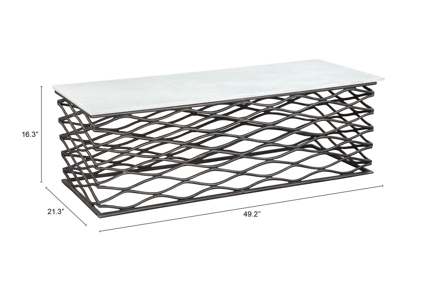 Duchess White & Antique Bronze Coffee Table - Ornate Home