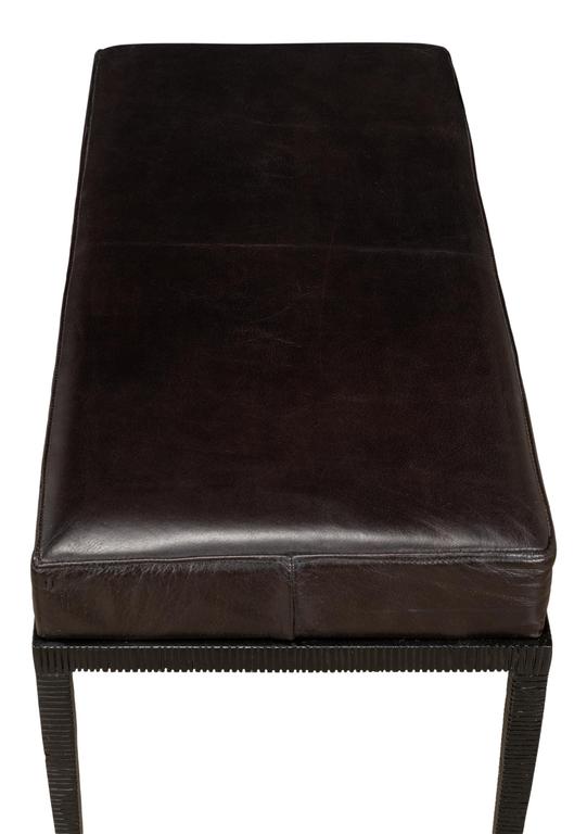 Duke Ridged Black Iron Bench - Ornate Home