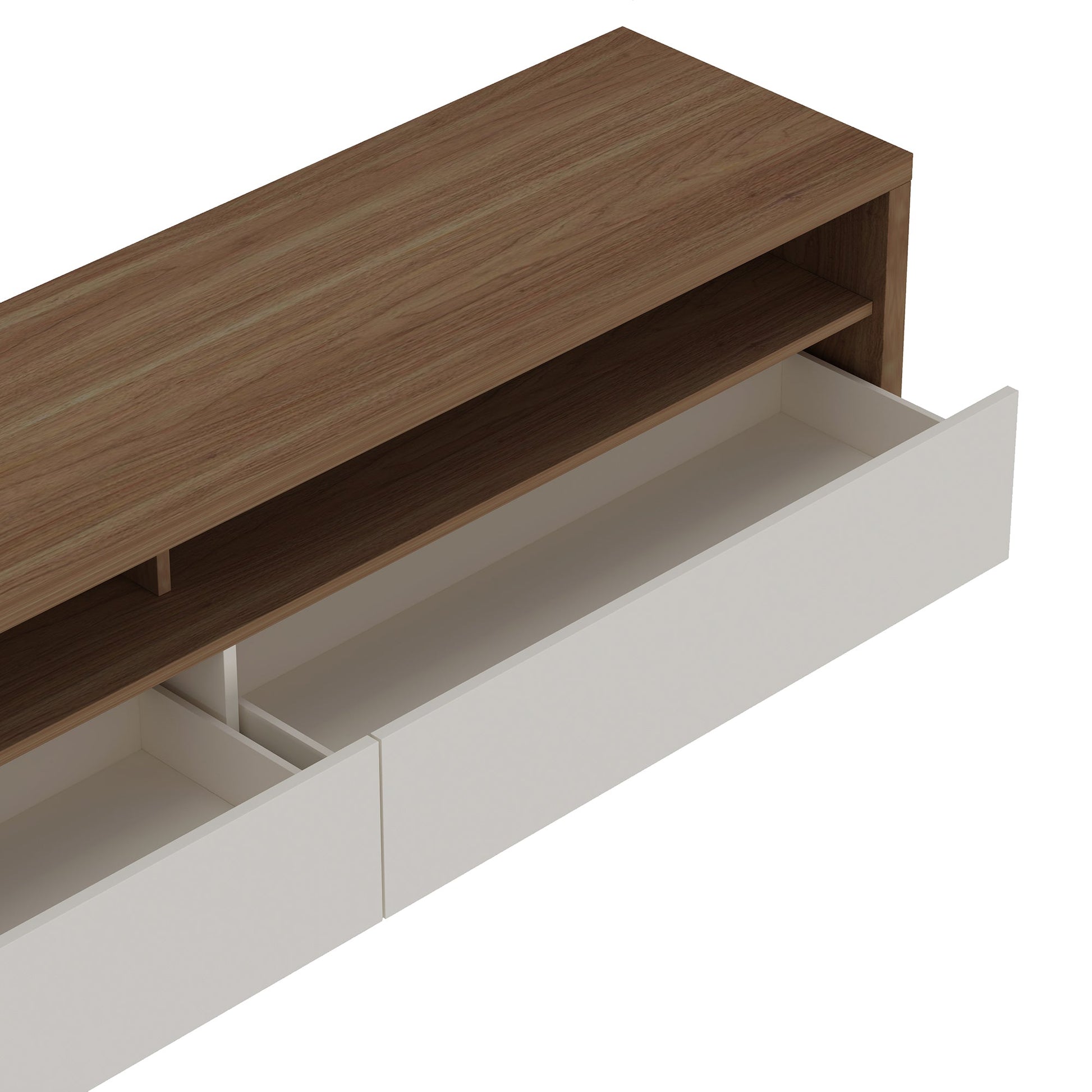 Duncan 70" TV Stand in Maple and Off White - Ornate Home