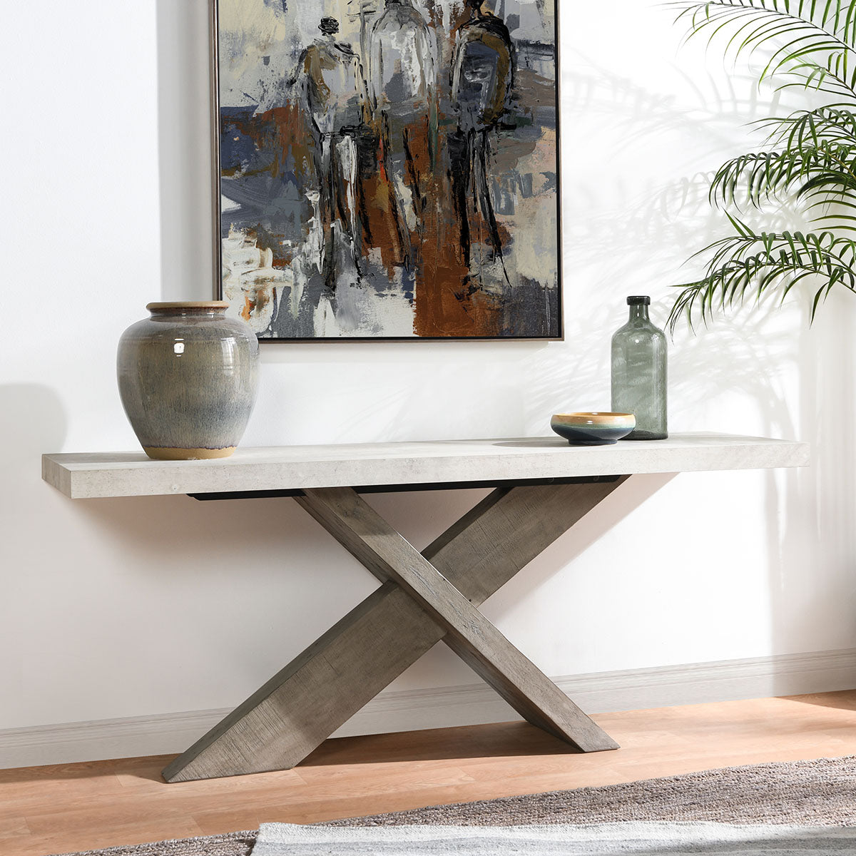 Durant Distressed Gray Console Table - Ornate Home