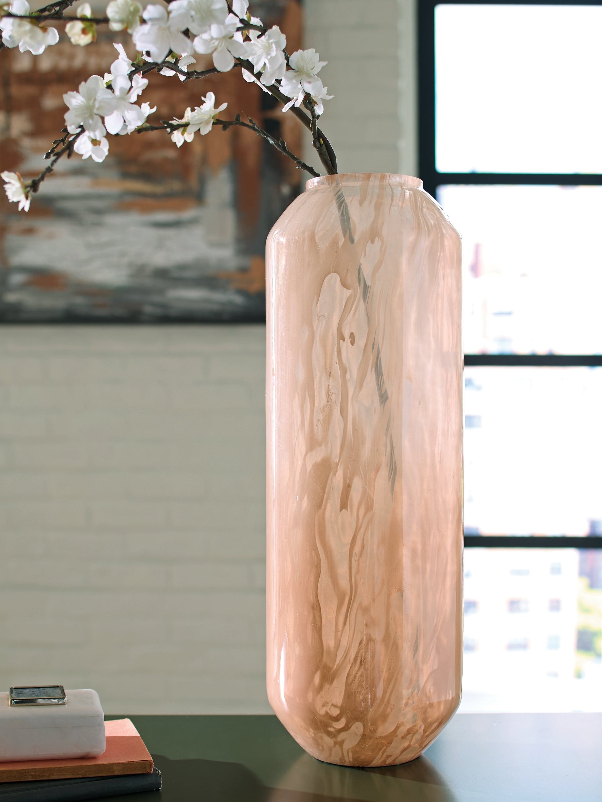 Dushby Blush Pink Vase 20"- Viva Furn