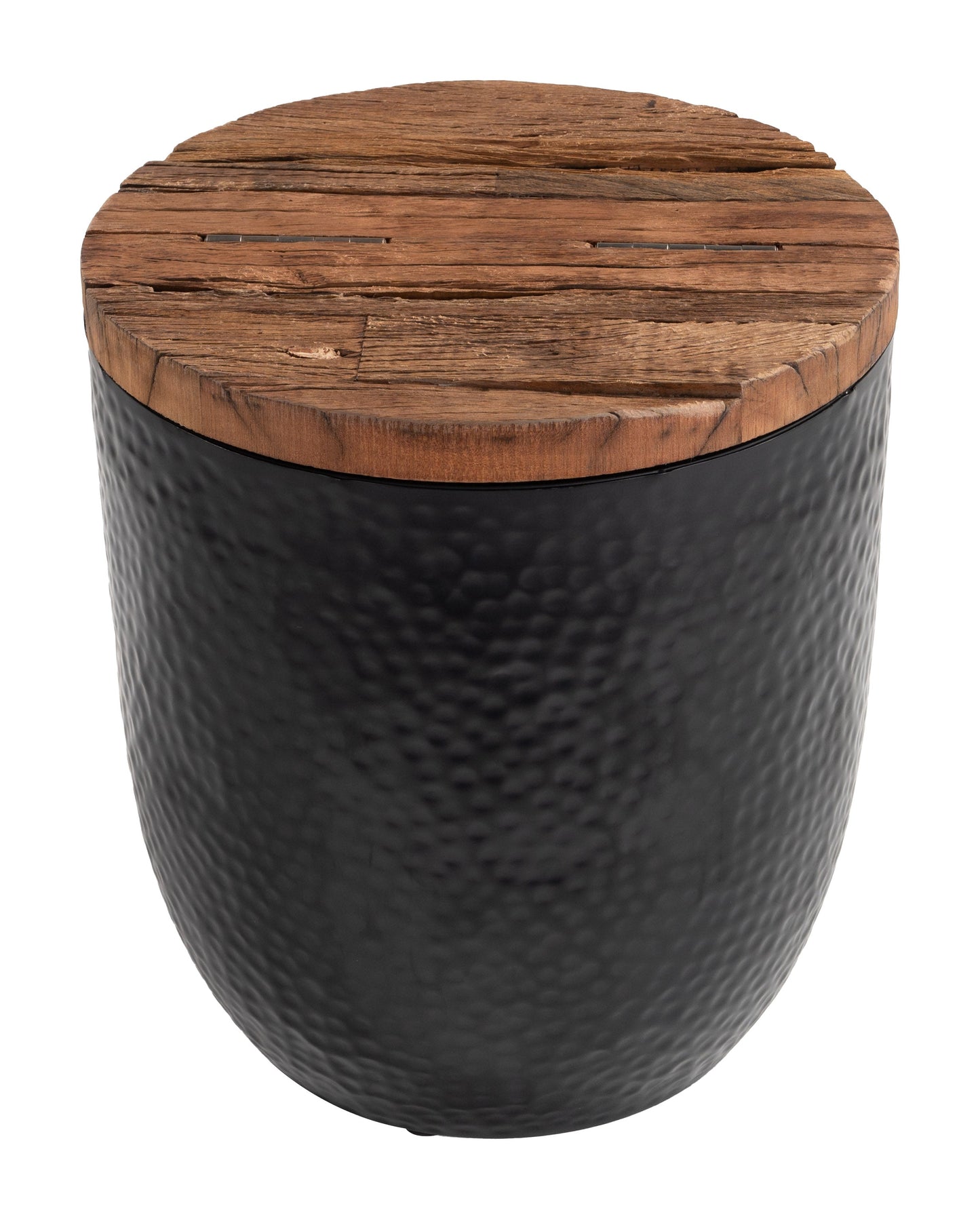 Duskan Natural & Black Storage Side Table - Ornate Home
