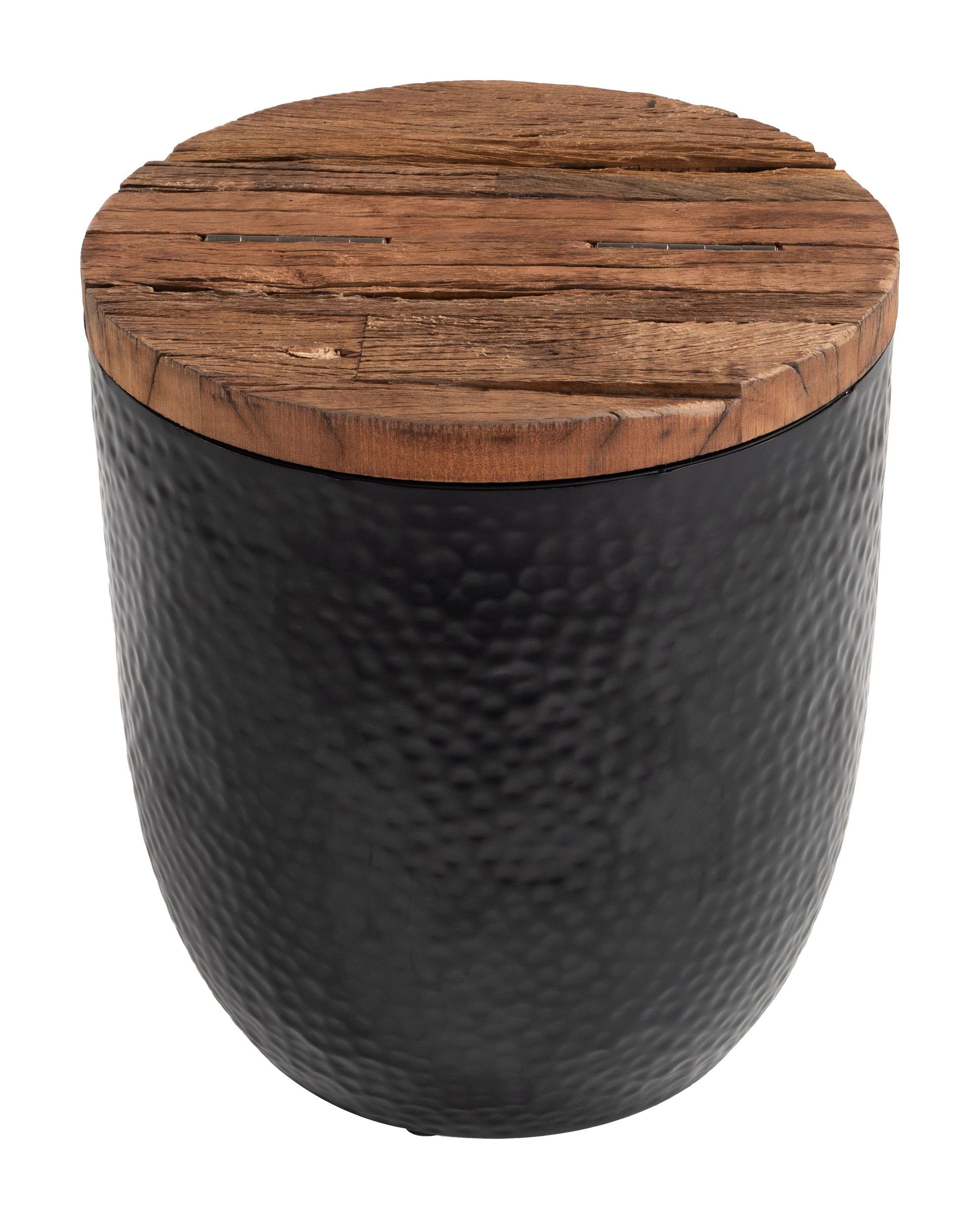 Duskan Natural & Black Storage Side Table - Ornate Home