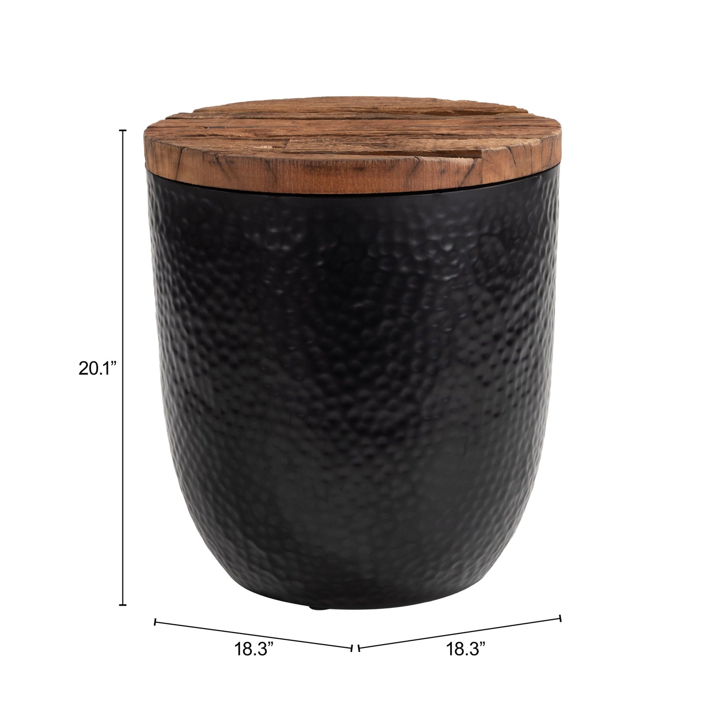Duskan Natural & Black Storage Side Table - Ornate Home