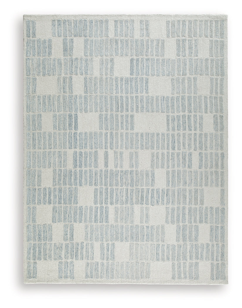 Dylanton Ivory/Blue Large Rug- Viva Furn