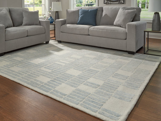 Dylanton Ivory/Blue Large Rug- Viva Furn
