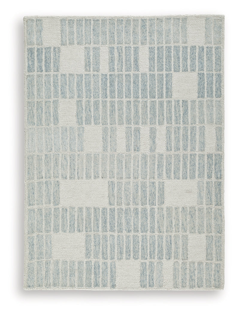 Dylanton Ivory/Blue Medium Rug- Viva Furn
