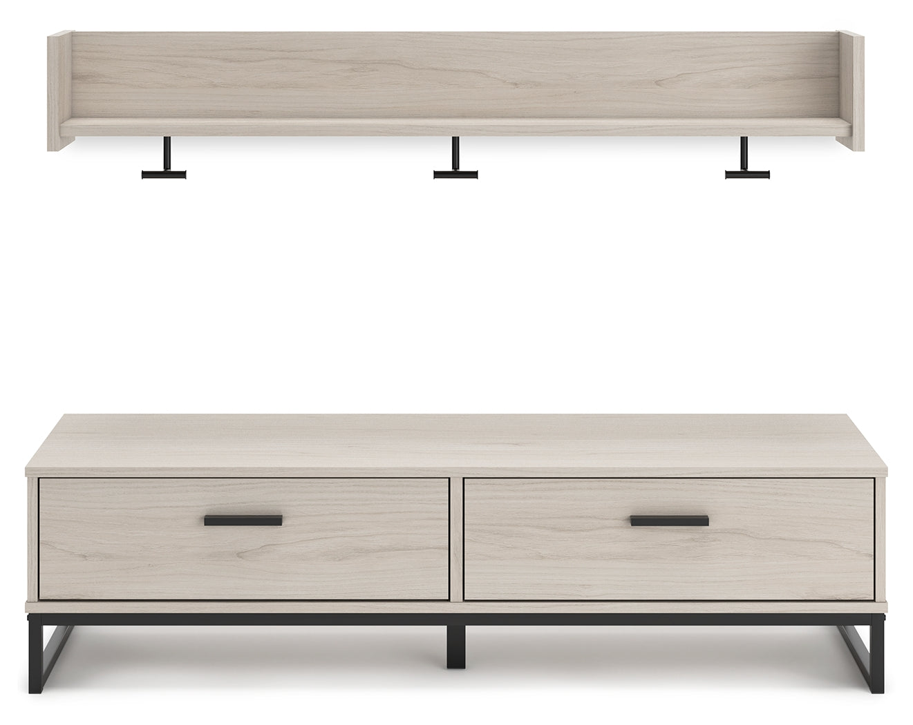 Socalle Natural Bench with Coat Rack