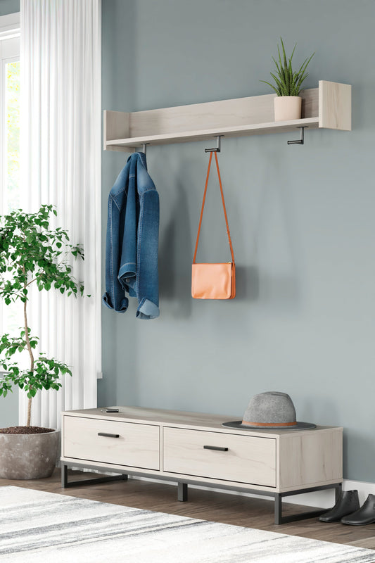 Socalle Natural Bench with Coat Rack